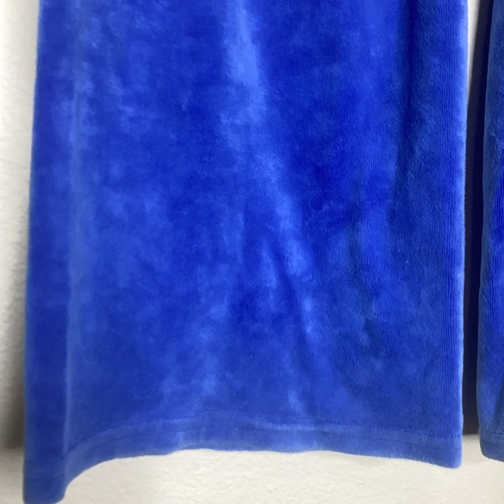 Juicy Couture Blue Velour Wide Leg Track Pants USA Lg - Picture 3 of 8
